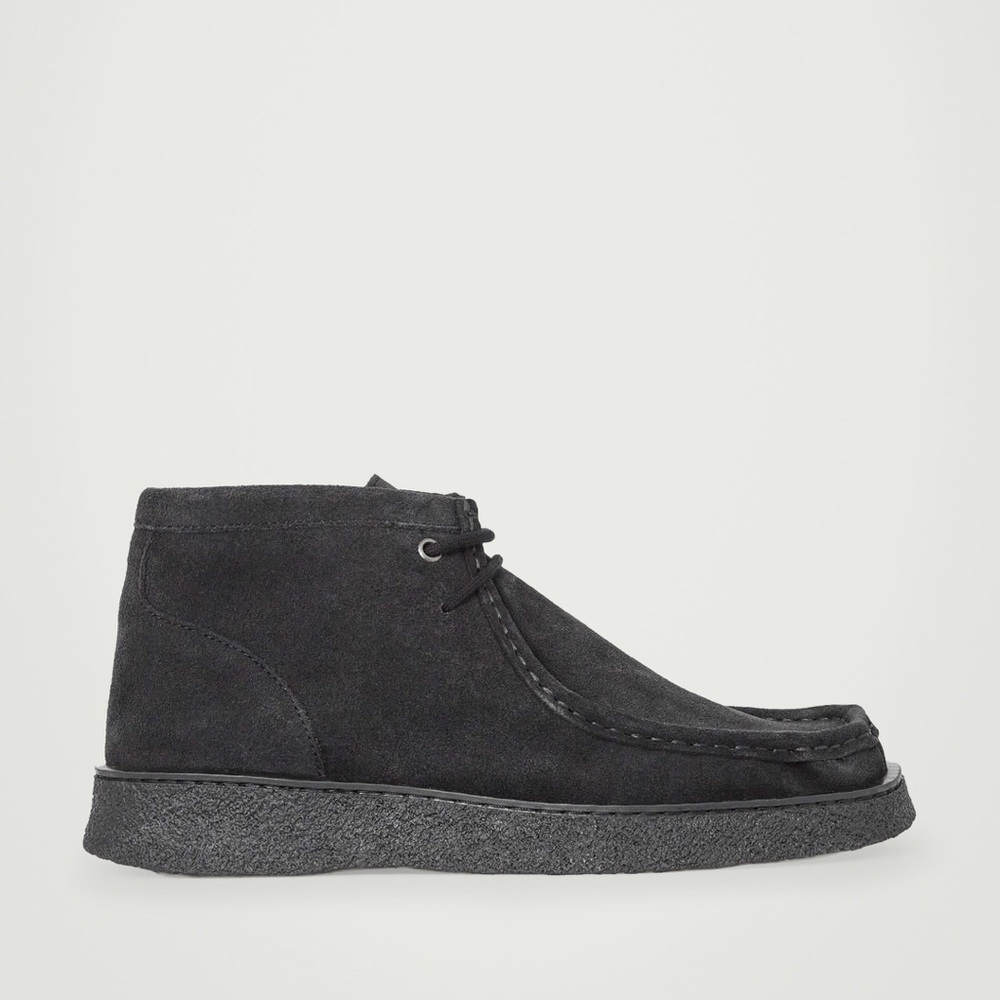 COS Suede Desert Chukka Moccasin Boots in Black